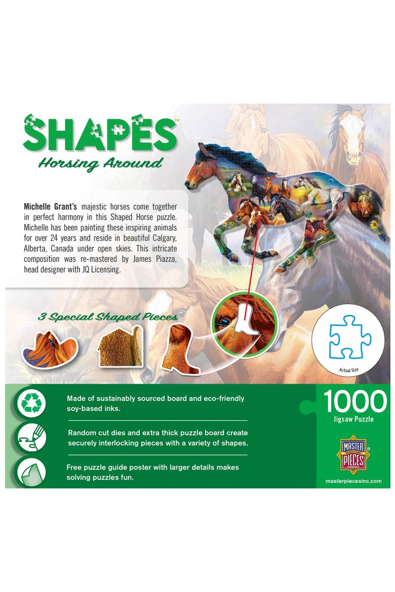 Horsing Around 1000 Piece Shaped Puzzle, Alternate, color, Multicolor