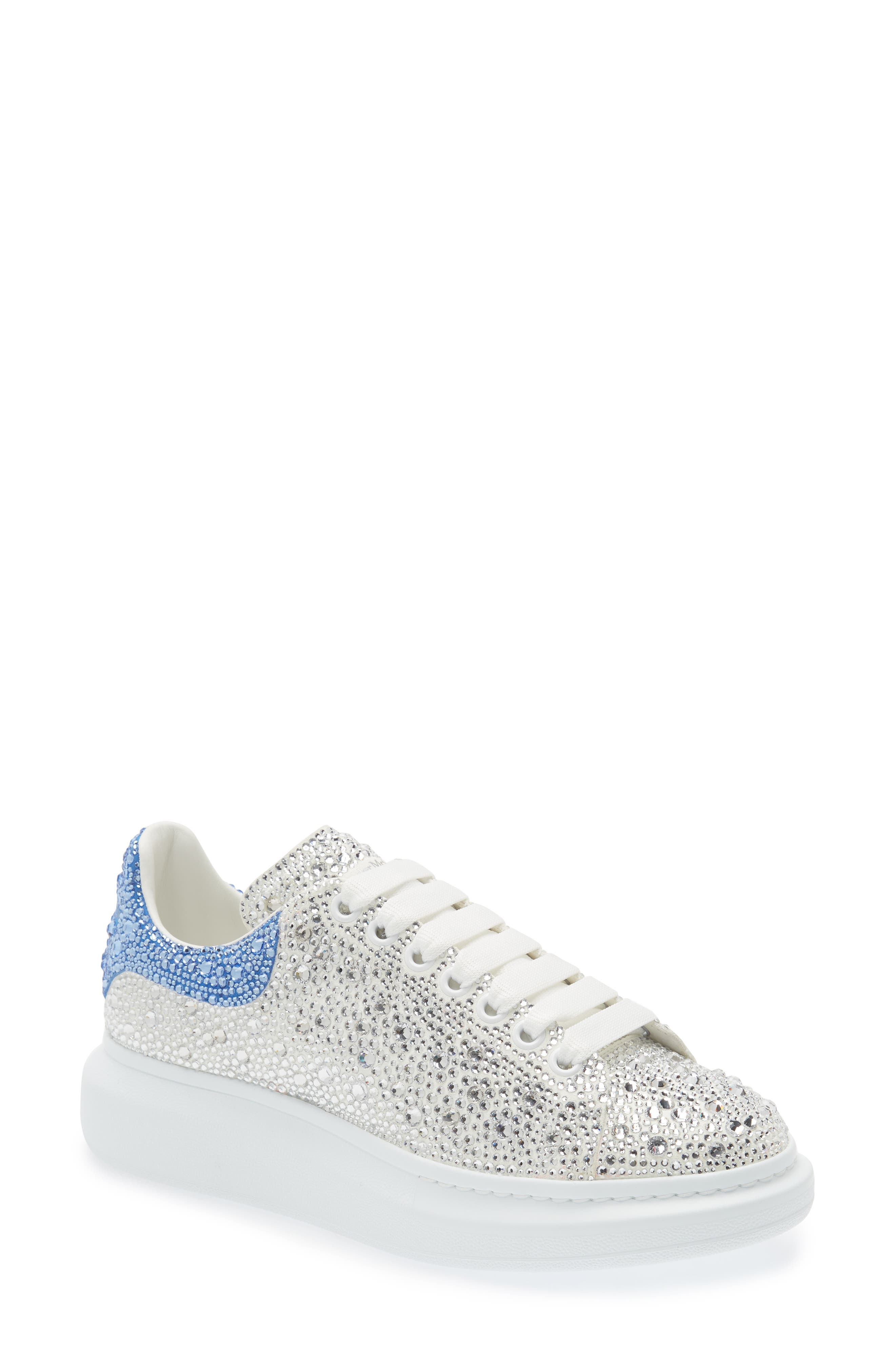 McQueen Oversized Crystal Embellished Sneaker, Main, color, 