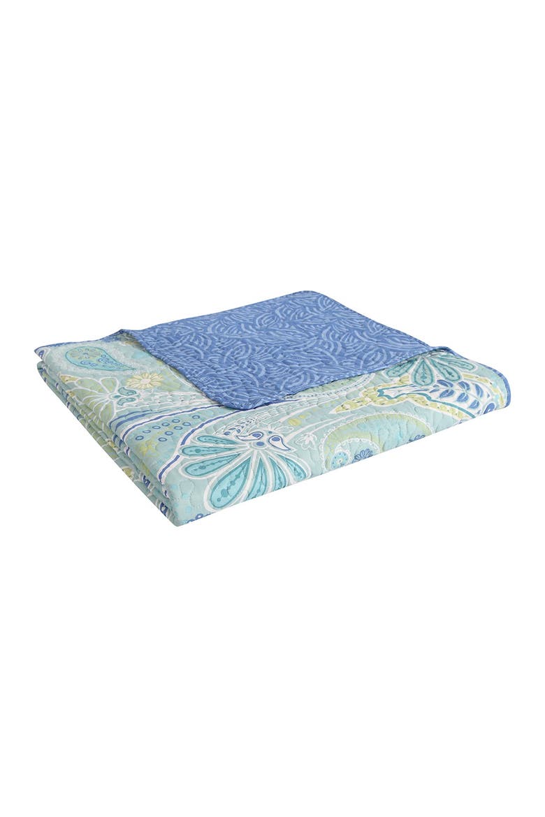 Harmony Reversible Blue Paisley Quilt Set - King, Alternate, color, BLUE