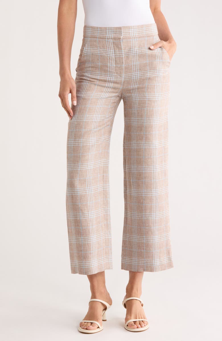 Veronica Beard Brixton Plaid Pants, Main, color, Khaki Multi