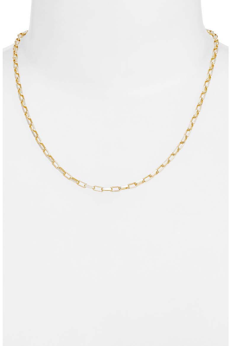 Two-Tone Paper Clip Chain Necklace, Alternate, color, GOLD