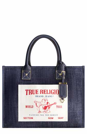 USPA ACCESSORIES Buddha Pocket Denim Tote Bag