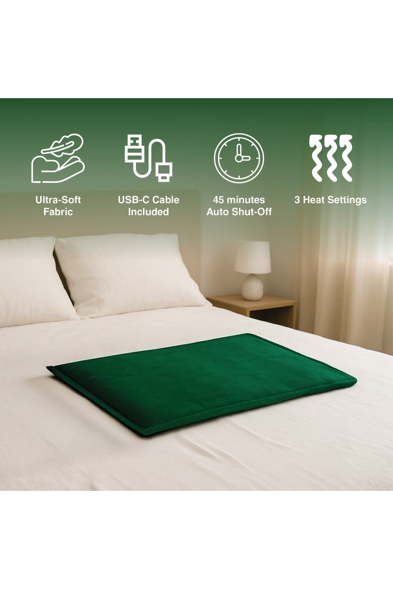 Large Heating Pad 12x24 with Auto Shut-Off, Alternate, color, Green