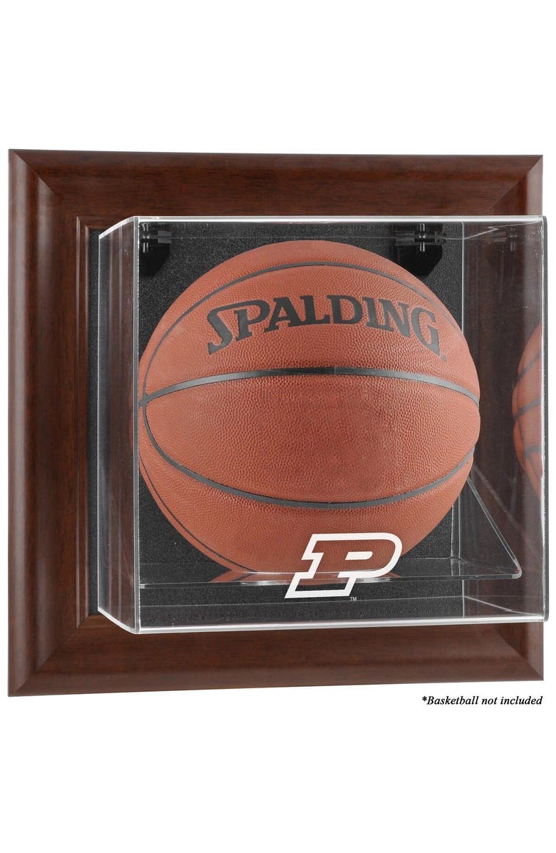 FANATICS AUTHENTIC Purdue Boilermakers Brown Framed Wall-Mountable Basketball Display Case, Main, color, 