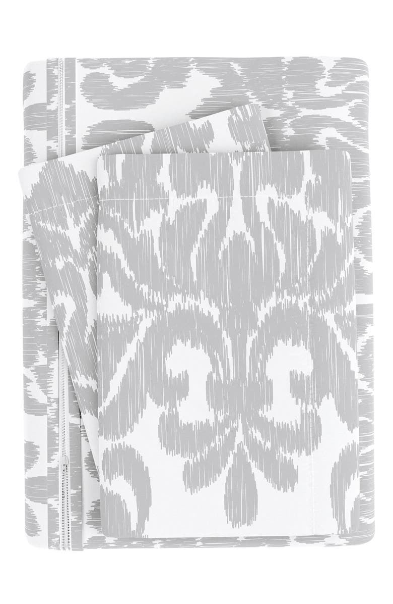 HOMESPUN Premium Ultra Soft Soft Damask Pattern 3-Piece Duvet Cover Set, Alternate, color, Light Gray