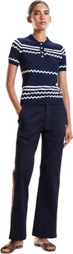 Cynthia Rowley Ziggy Cropped Knit Polo