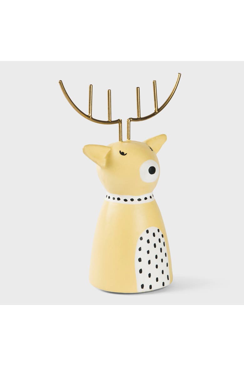 Golden Antler Reindeer Figurine, Alternate, color, Metallic Gold
