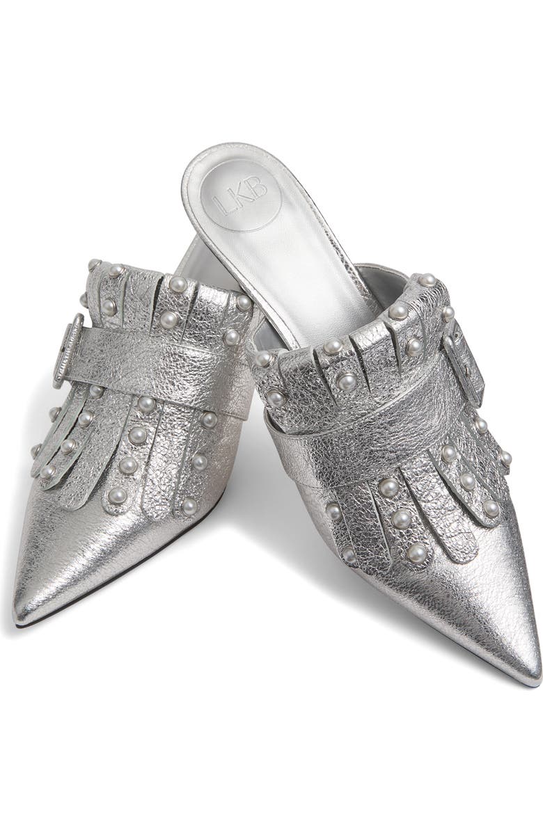 LK Bennett Studded Mule, Alternate, color, Silver