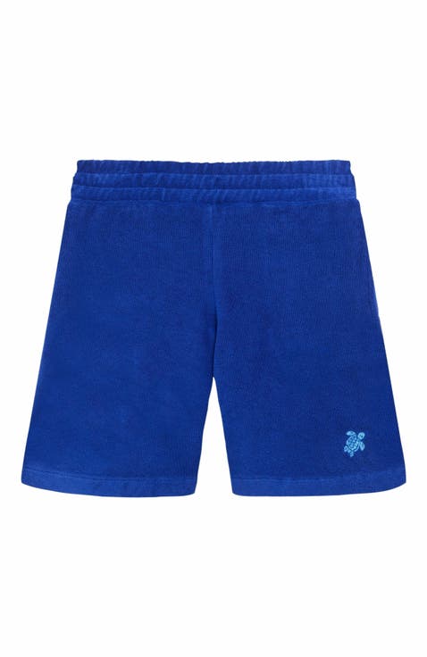 Kids' Embroidered Turtle Terry Bermuda Shorts