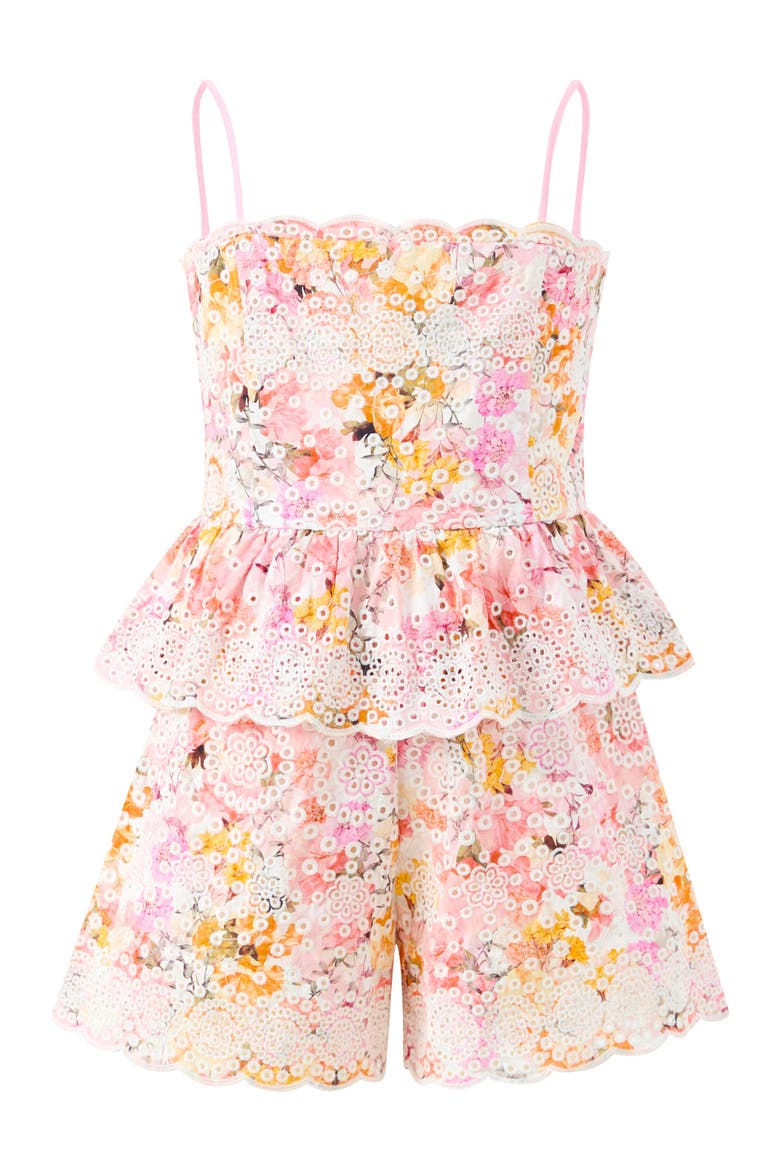 Alessia Cotton Embroidered Romper, Main, color, Floral