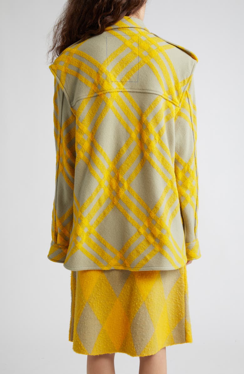 Burberry Three-Bar Check Military Wool Blend Shirt Jacket, Alternate, color, 