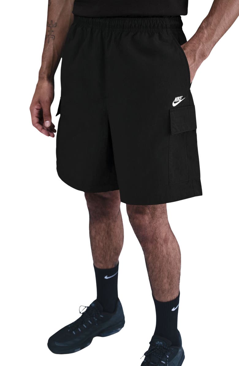 Nike Club Utility Shorts, Alternate, color, Black/ White