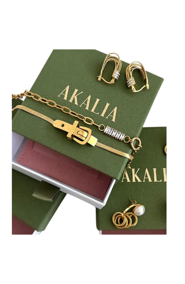 AKALIA Waterproof 18k Gold Plated Sparkling Hoop Earring, Alternate, color, 