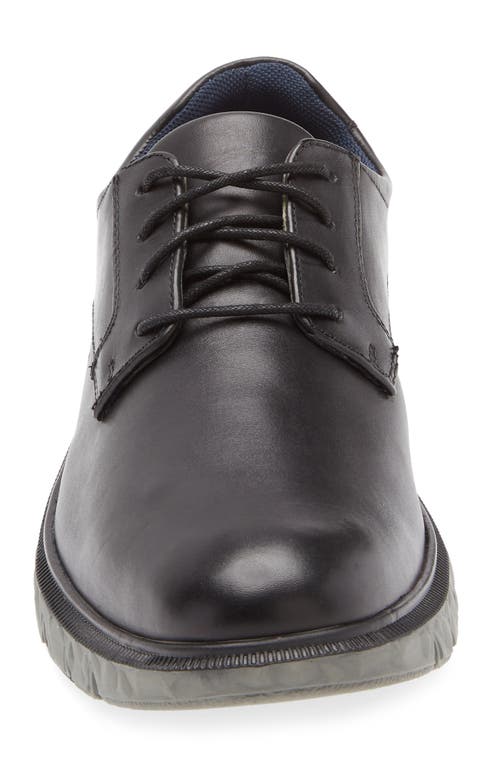 Johnston & Murphy Connor Plain Toe Derby In Black Full Grain