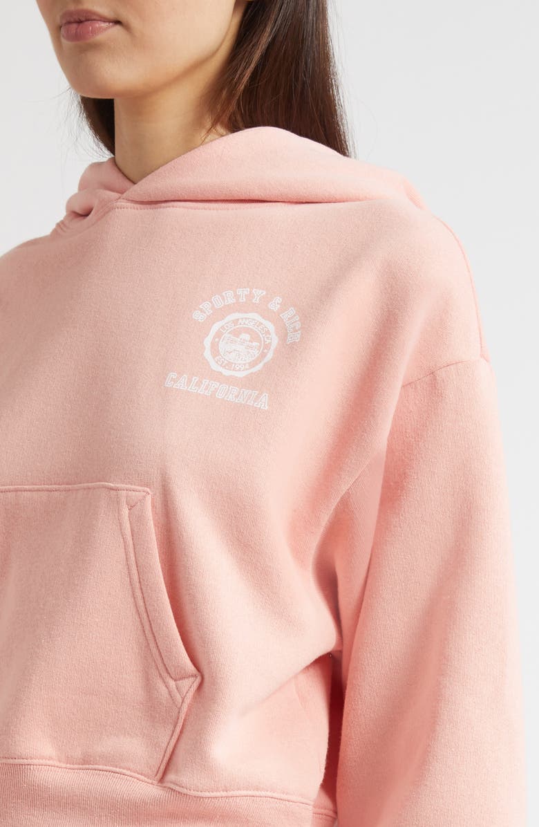 Sporty & Rich California Emblem Cotton Hoodie, Alternate, color, Carnation