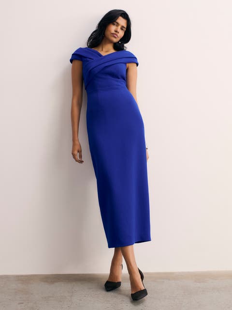 Bodycon Short Sleeve V-Neck Midi Dress