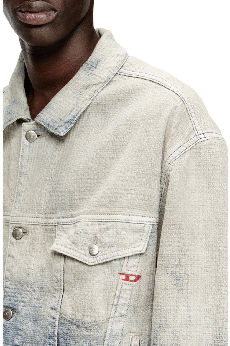 D-Ranger Prince of Wales Jacquard Denim Jacket, Alternate, color, DENIM