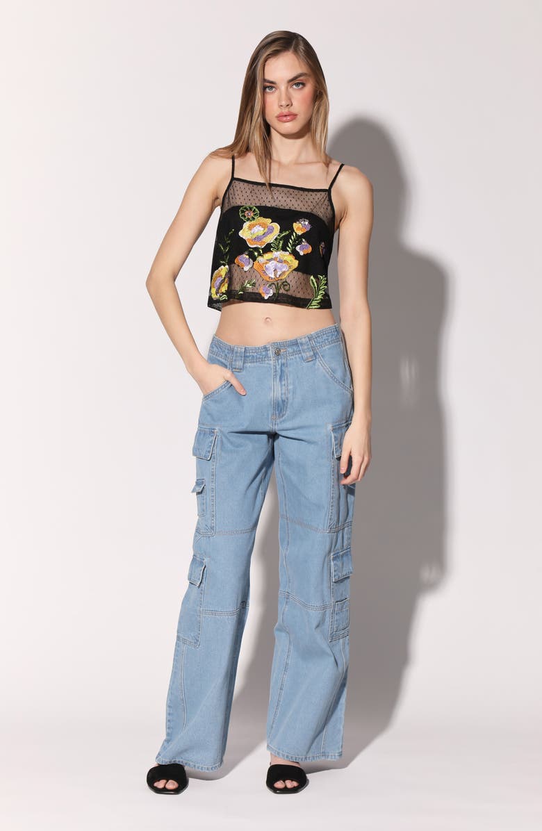 Walter Baker Paulina Embroidered Mesh Camisole, Alternate, color, Garden Embroidery