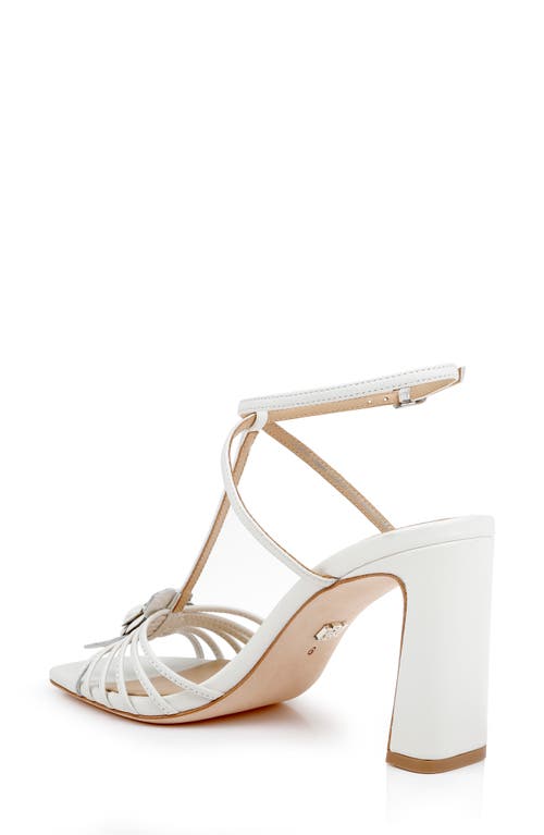 Shop Badgley Mischka Collection Debora Ankle Strap Sandal In White Leather