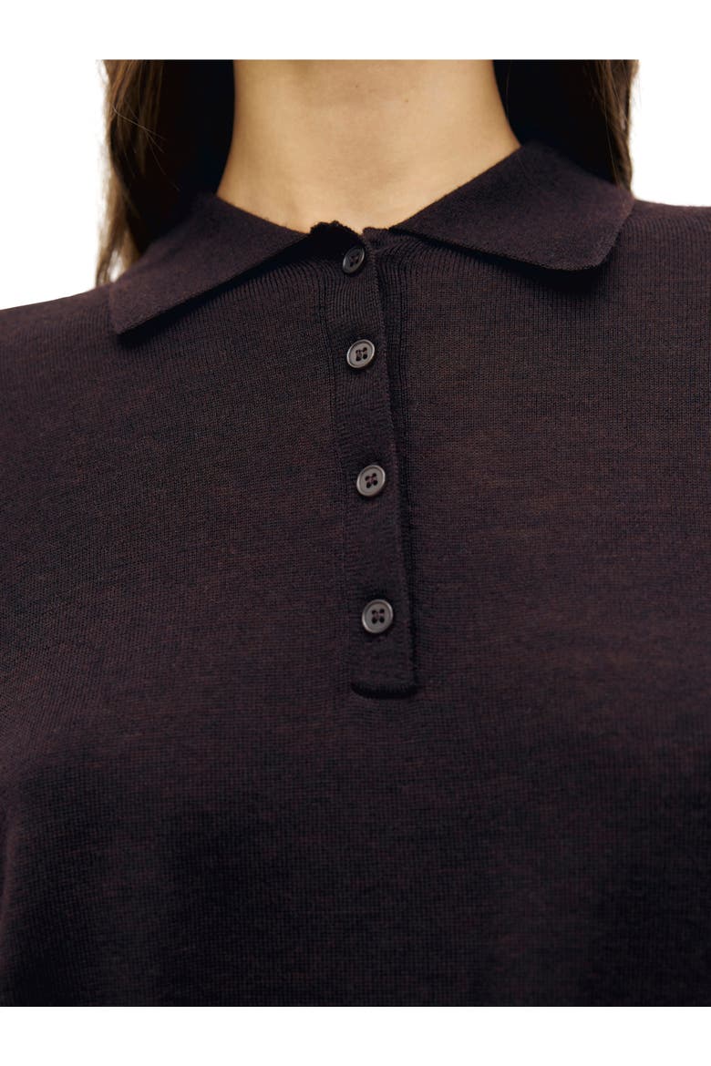 Rebeca Merino Polo Collar Jumper, Alternate, color, Brown