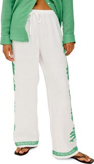 Rails Emmie Embroidered Palm Detail Linen Pants