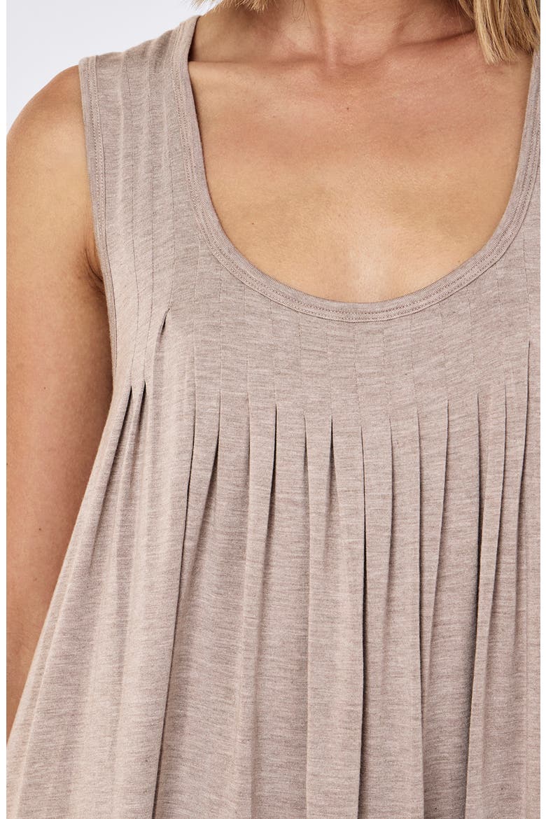Kate Pleat Front Modal Nightgown, Alternate, color, MOCHA MOUSSE