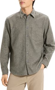 Theory Weekend Brushed Cotton Twill Button-Up Shirt