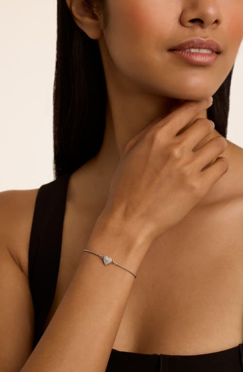 Ted Baker Adoria Crystal Sweetheart Charm Bracelet In Silver Tone/clear Crystal