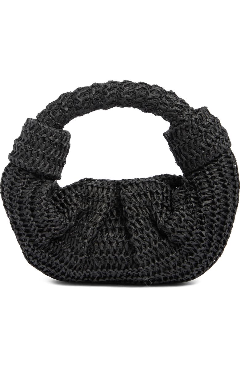 BCBG Woven Croissiant Clutch, Main, color, Black