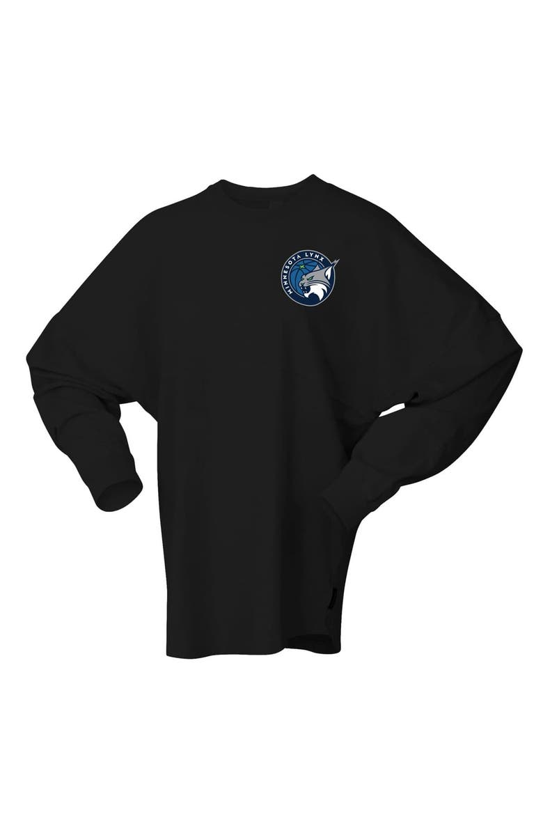 SPIRIT JERSEY Women's Spirit Jersey Black Minnesota Lynx Oversized Preppy City Long Sleeve T-Shirt, Alternate, color, Black