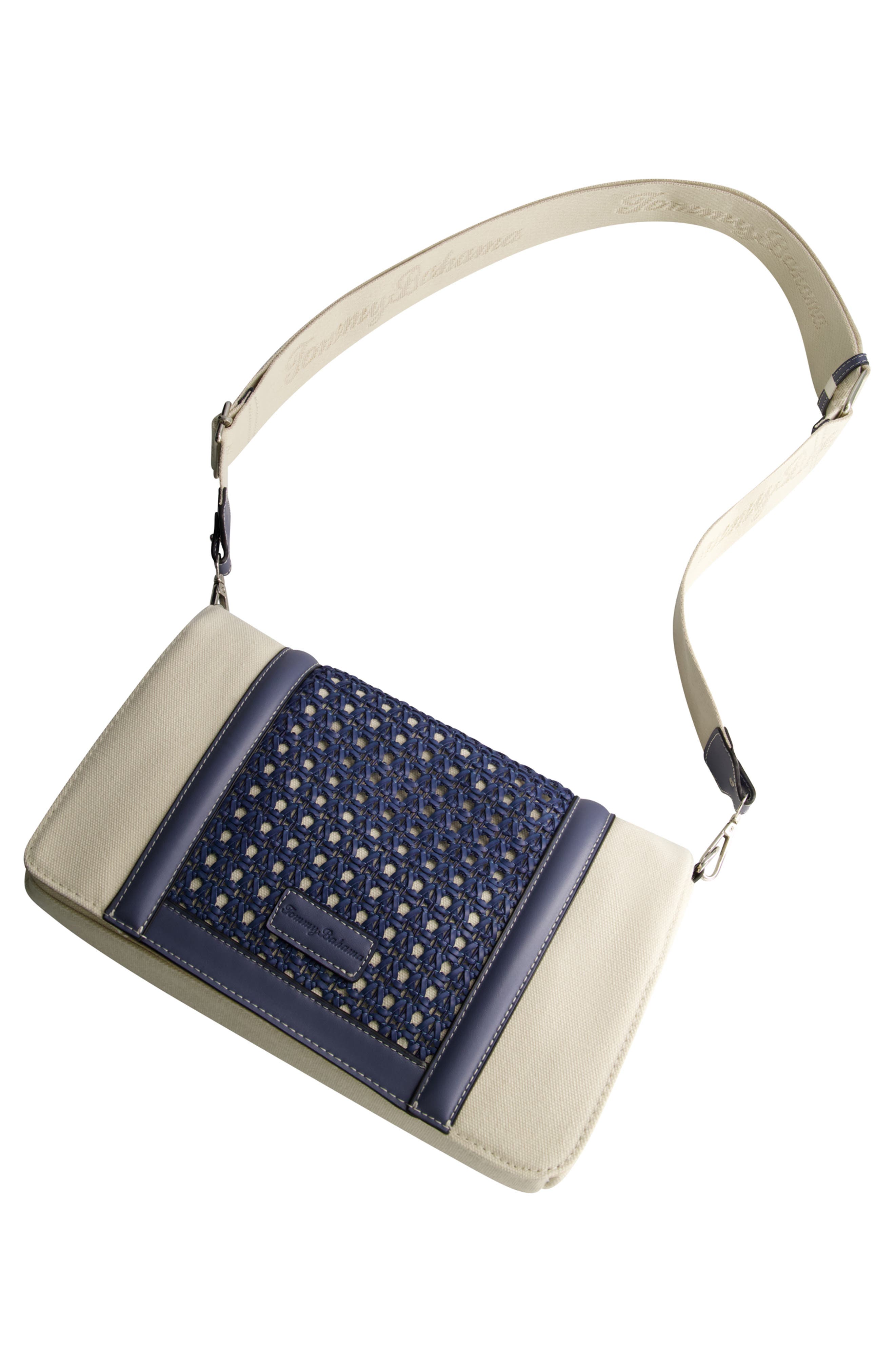 Tommy Bahama Woven Flap Crossbody Bag, Alternate, color, Blue