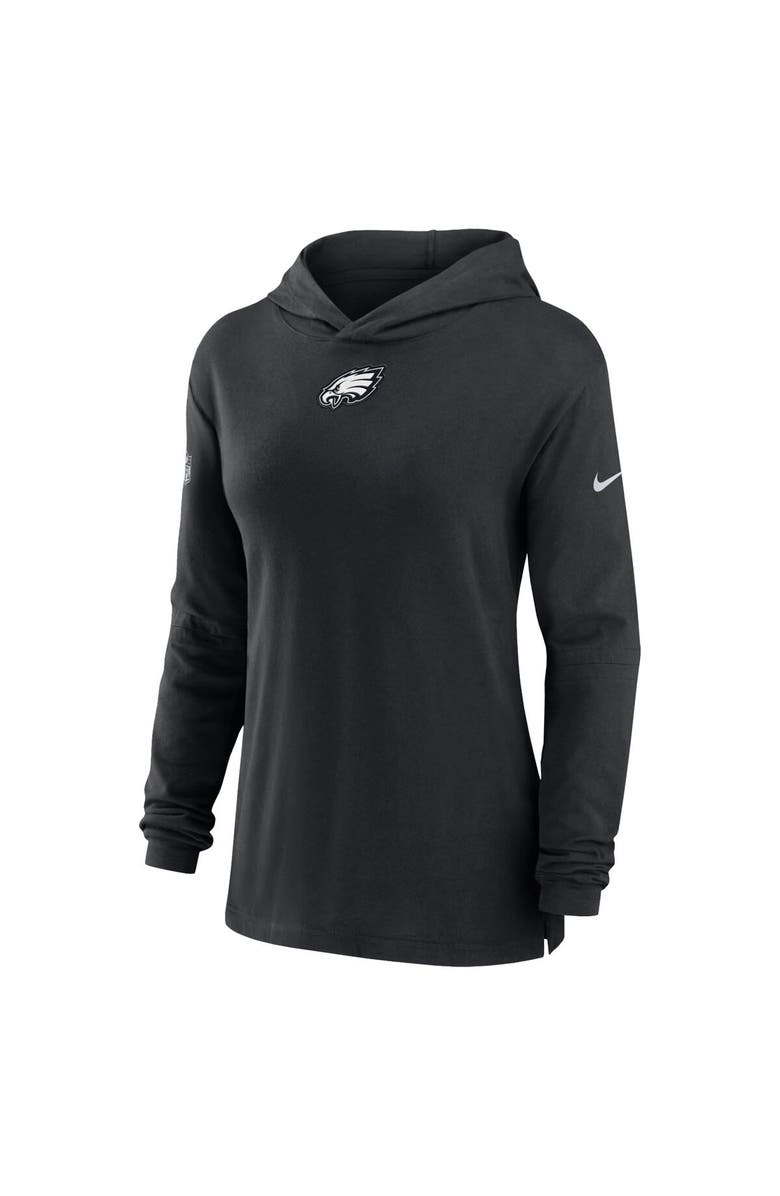 Nike Women's Nike Black Philadelphia Eagles Sideline Performance Long Sleeve Hoodie T-Shirt, Alternate, color, 