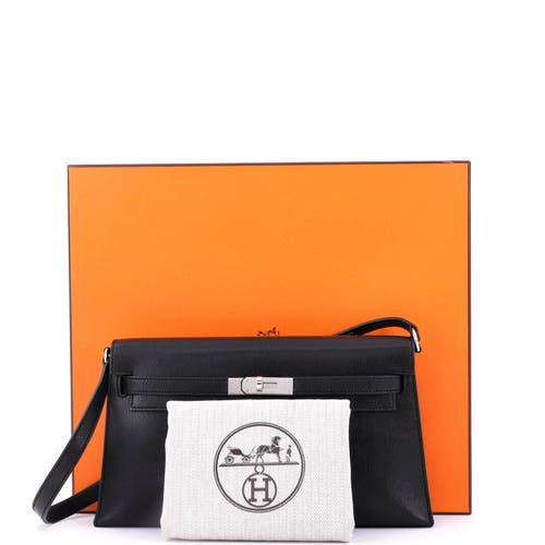Pre-owned Hermes  Hermes Kelly Elan Shoulder Bag Chevre Chamkila In Black