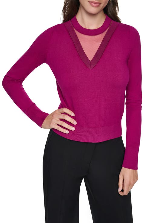 Mesh Window Crewneck Sweater