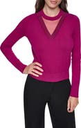 DKNY Mesh Window Crewneck Sweater