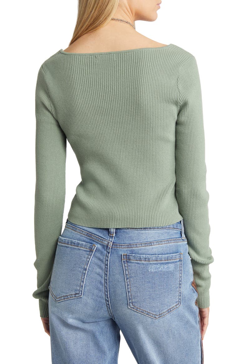 Rib Crop Cardigan, Alternate, color, GREEN DUNE