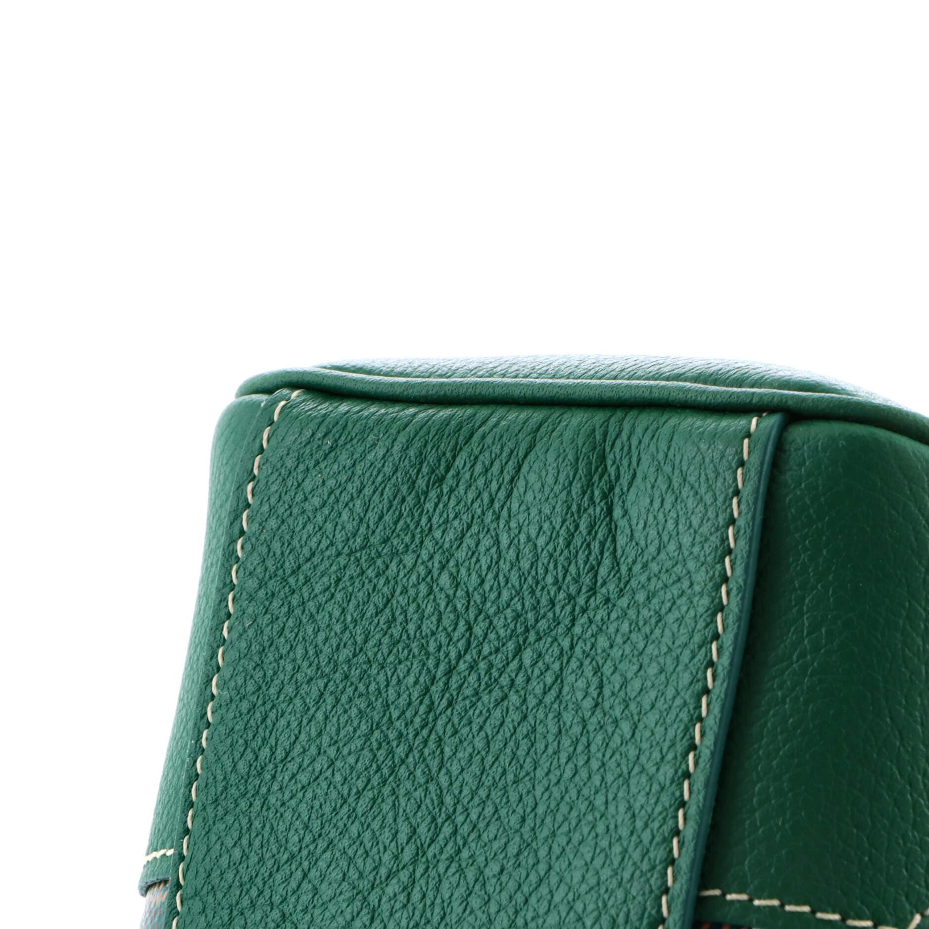 Pre-Owned Goyard Saigon Top Handle Bag Coated Canvas with Leather Mini, Alternate, color, Green