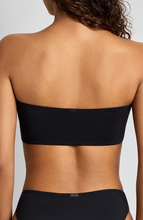 Ralph Lauren Lauren  Longline Bandeau Bikini Top In Black