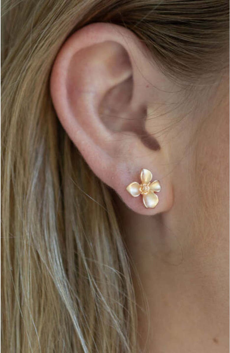 Erin McDermott Jewelry Gold Flower Studs, Alternate, color, 