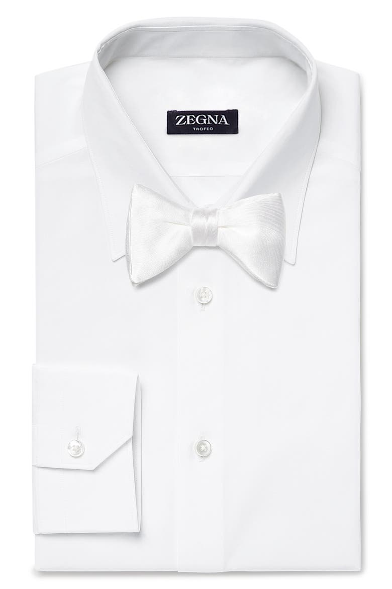 Silk Bow Tie, Alternate, color, WHITE