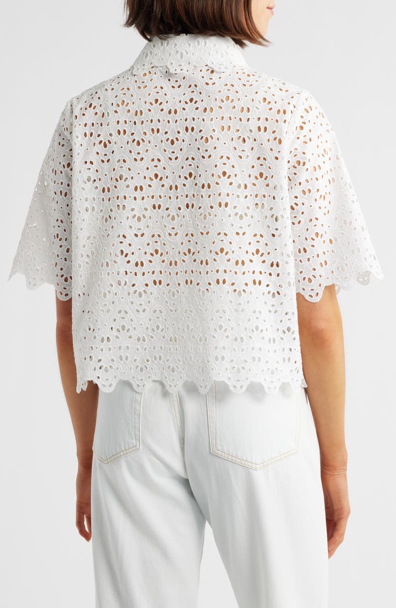 FRAME The Deco Cotton Eyelet Button-Up Shirt, Alternate, color, White