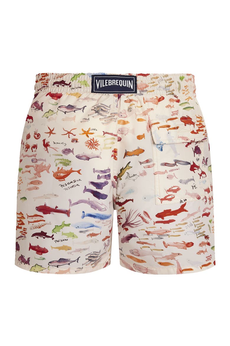 Men Swim Shorts Pescador - VBQ x Fabrice Hyber, Alternate, color, Paper