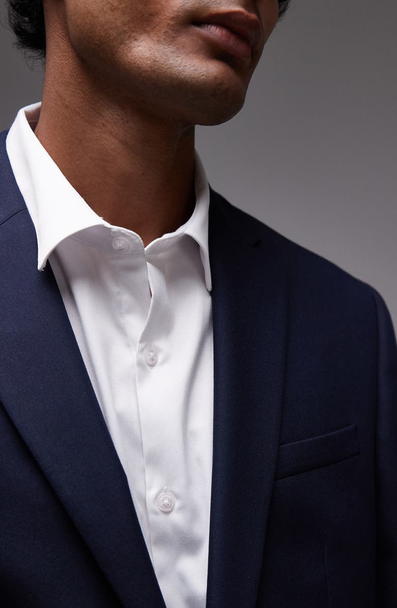 Topman Slim Fit Navy Stretch Suit Jacket, Alternate, color,