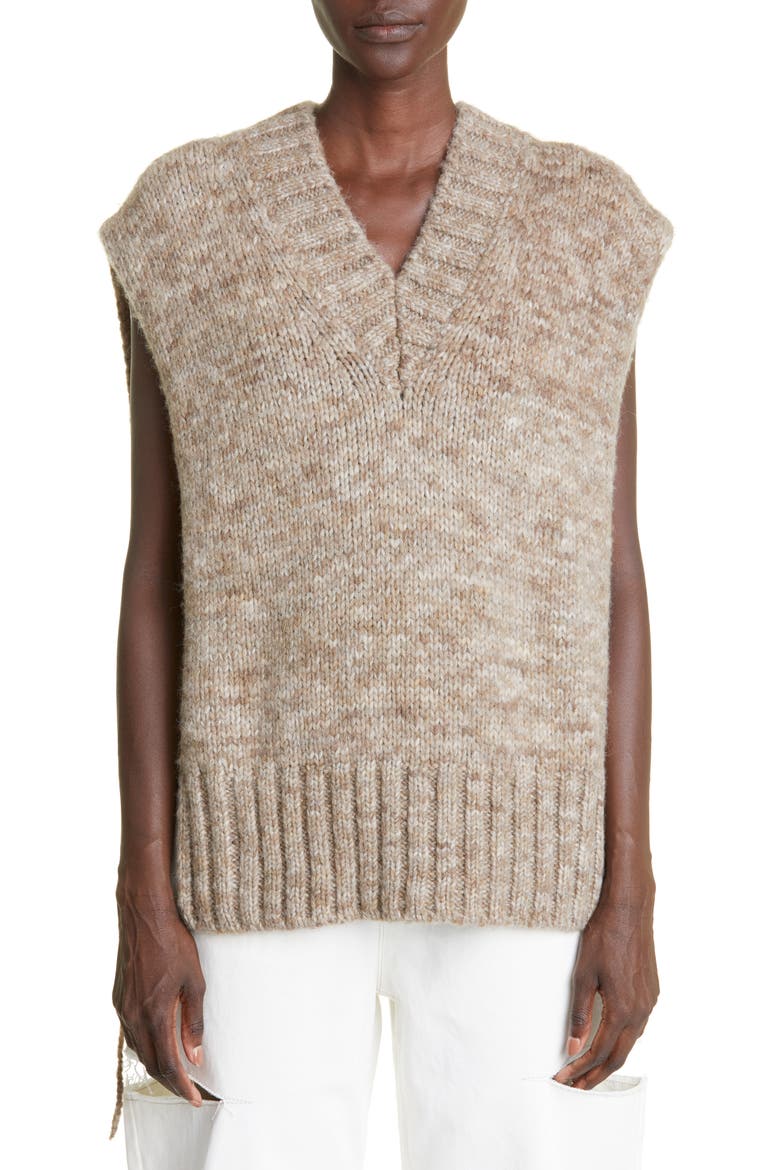 Alpaca, Cotton & Wool Sweater Vest, Main, color, ANTHRACITE