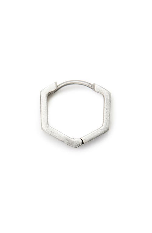 ALLSAINTS HEXAGONAL RIDGE SINGLE HUGGIE HOOP EARRING