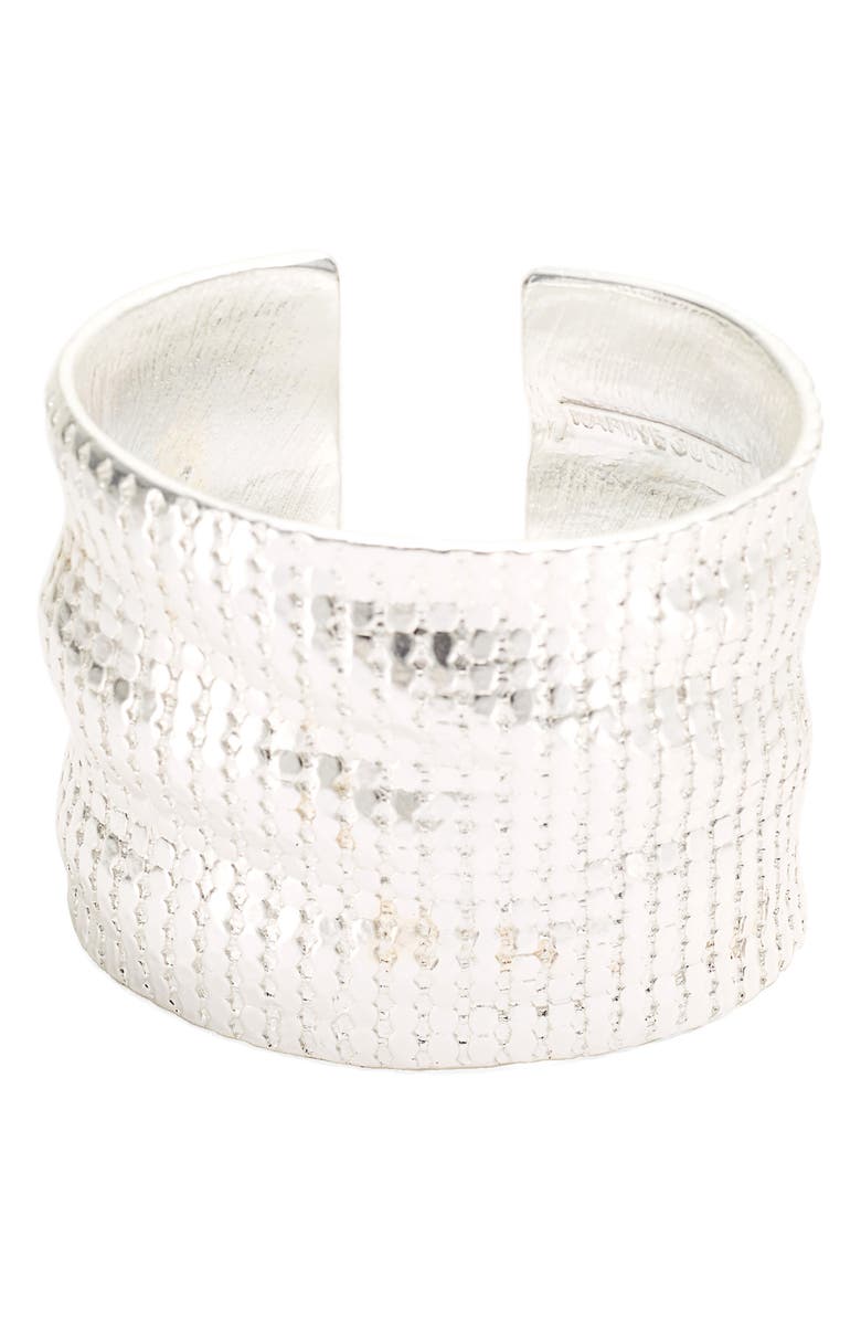 Karine Sultan Chainmail Cuff Bracelet, Main, color, 
