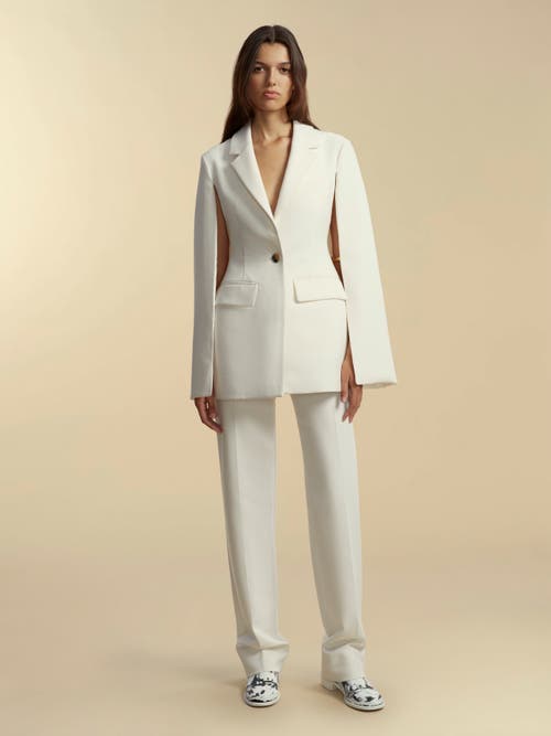 Marina Moscone Tailored Basque Cape In Ivory