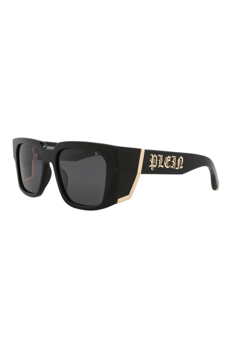 54mm Square Sunglasses, Alternate, color, BLACK BLACK BLUE