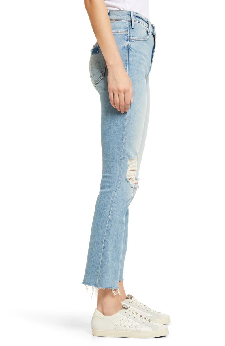MOTHER The Hustler High Waist Fray Ankle Flare Jeans, Alternate, color, Ropes End