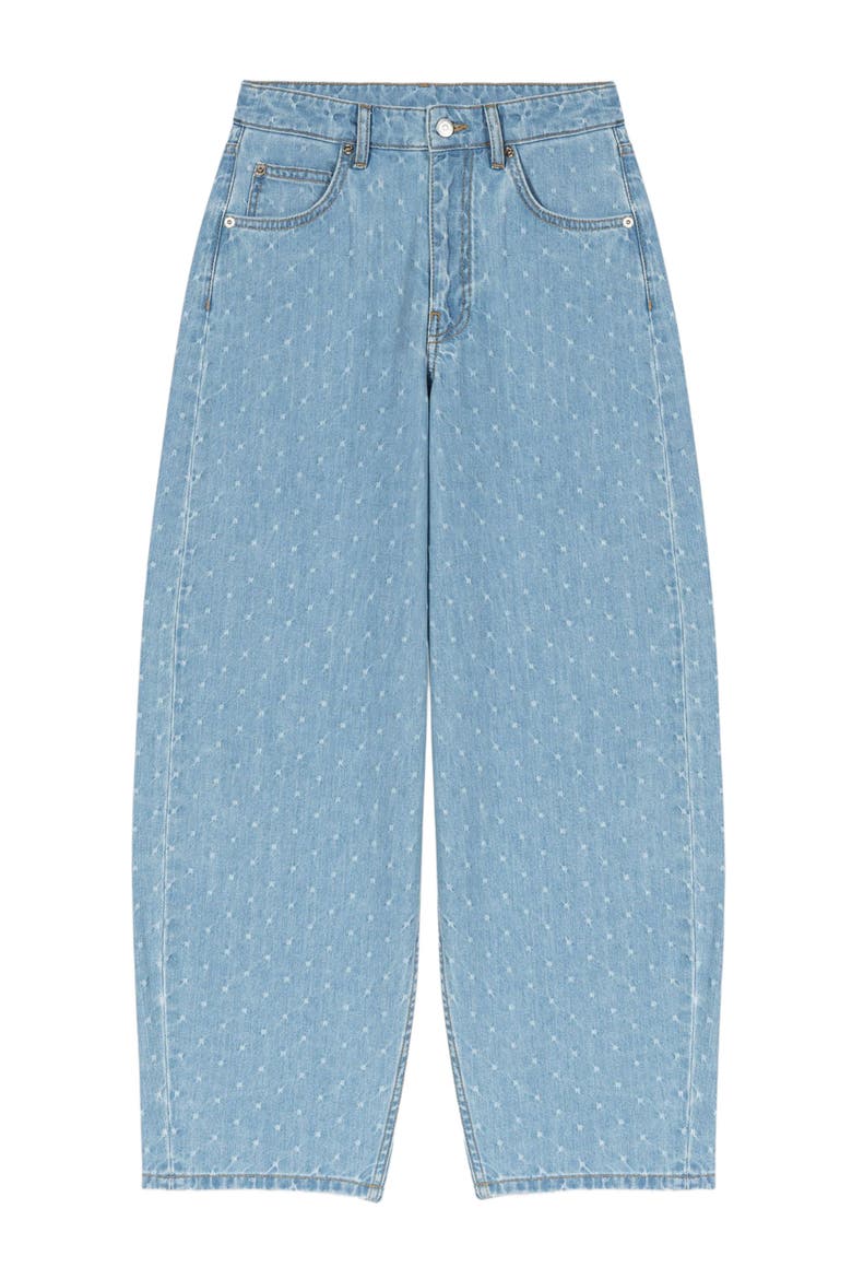 Textured balloon jeans, Alternate, color, Blue sky